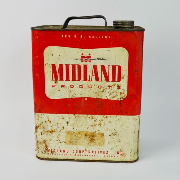 Vintage Midland Products 2-Gallon Oil Can Minneapolis MN Milwaukee WI Mason City - Picture 1 of 8